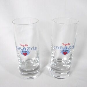 Corazon De AgaveTequila Clear Shot Glass Lot of 2